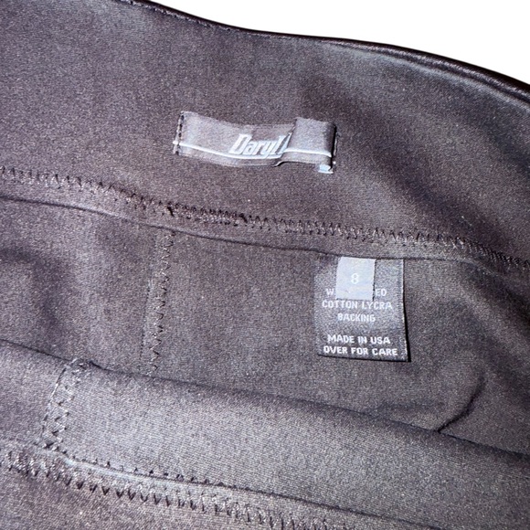 Daryl K Stretch Lamb Leather Black Classic Leggings Size 8 - Picture 9 of 10